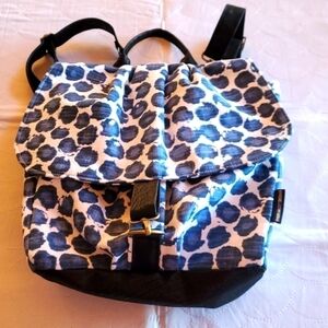 Rebekah Scott Designs Blue Leopard Petal Inside Lining Fabric Sz M/L Backpack
